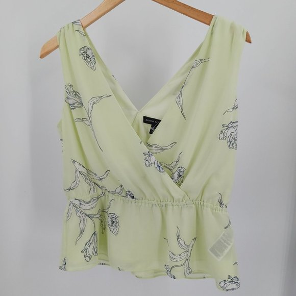 WOMENS BANANA REPUBLIC PETITE SMALL YELLOW FLORAL TOP - Picture 8 of 14
